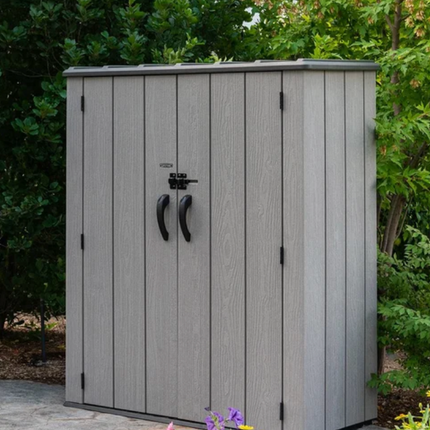 Lifetime Vertical Storage Shed with Shelves ( 55.2 in. × 28.8 in. × 68.4 in.)