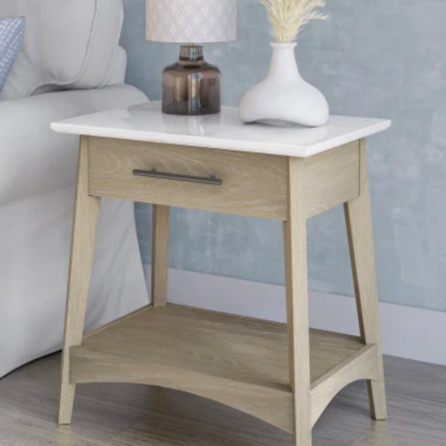 Tresanti Eileen Marble Stone Top Side Table DAMAGE