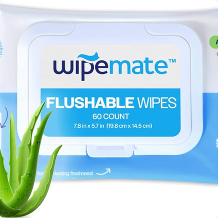 Wipemate Flushable Wipes, Aloe Vera 42ct SINGLE
