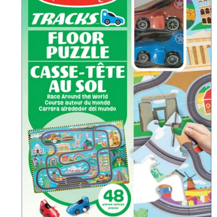 Melissa & Doug Race Floor Tracks Puzzle MISSING CARS