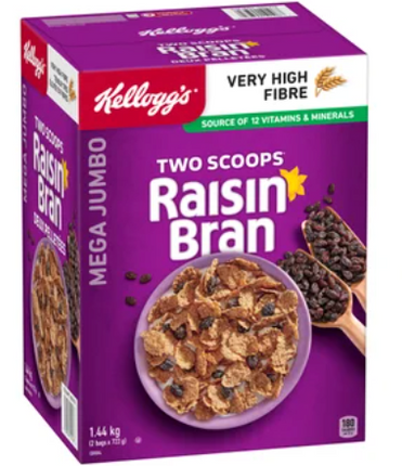 Kellogg’s Two Scoops Raisin Bran Cereal, 722g