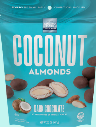 Edward Marc Chocolatier Dark Chocolate Coconut Almonds 907g