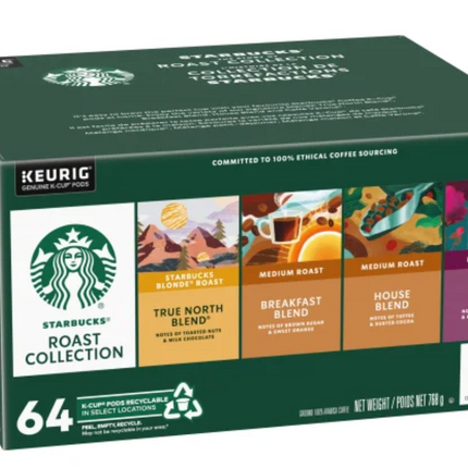 Starbucks Roast Collection K Cup Variety Pack, 50-60 count