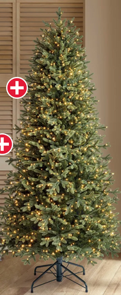 6.5ft Artificial Slim Christmas Tree with 1,200 Radiant